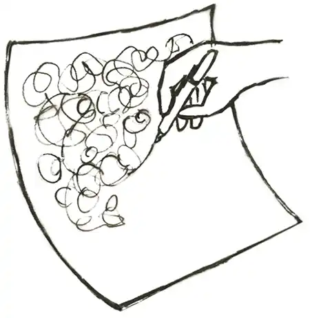 Outline drawing of single seahorse, Step 1 of How to Create a Colorful Seahorse
