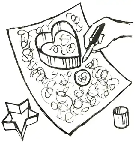 Illustration black and white outline drawing - Step 1 in How to Create Colorful Seahorses